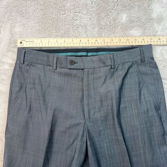 Ted Baker Modern Straight Dress Pants Mens Size 34x30 Gray Slacks Office Formal - Picture 7 of 8
